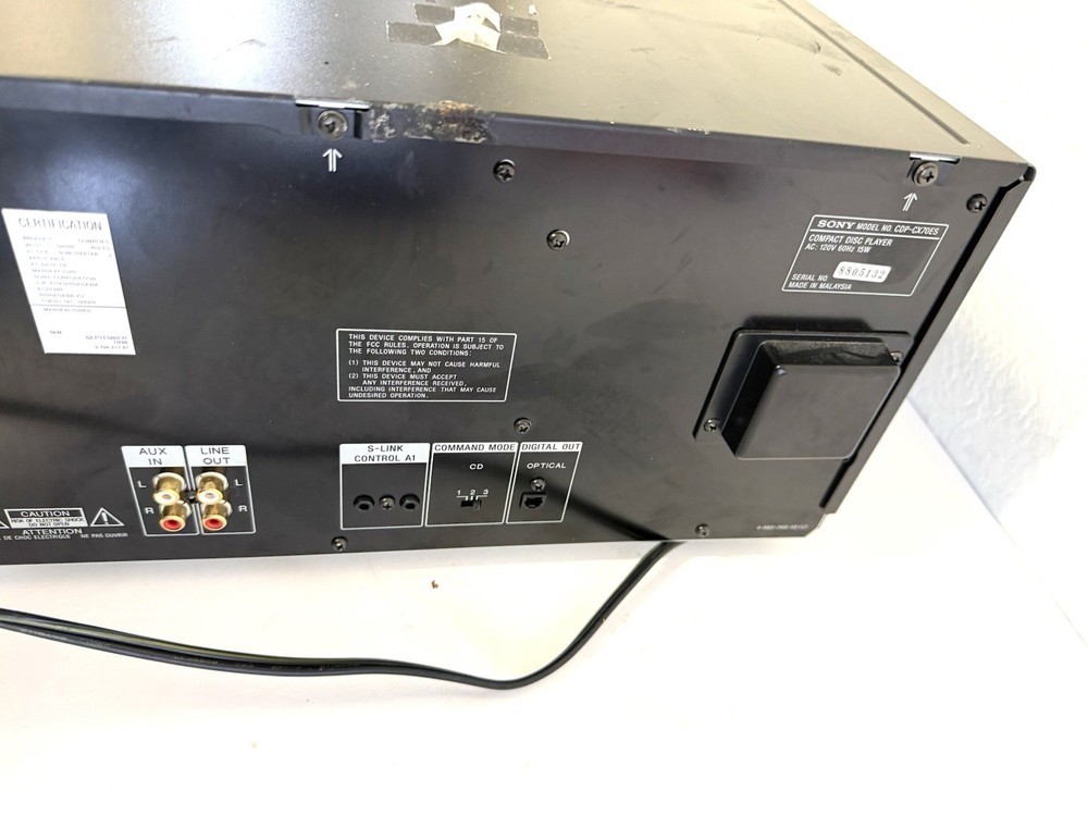 VINTAGE Sony CDP-CX70ES CD Player Mega Storage 200 CD Changer AS IS (Error Code)