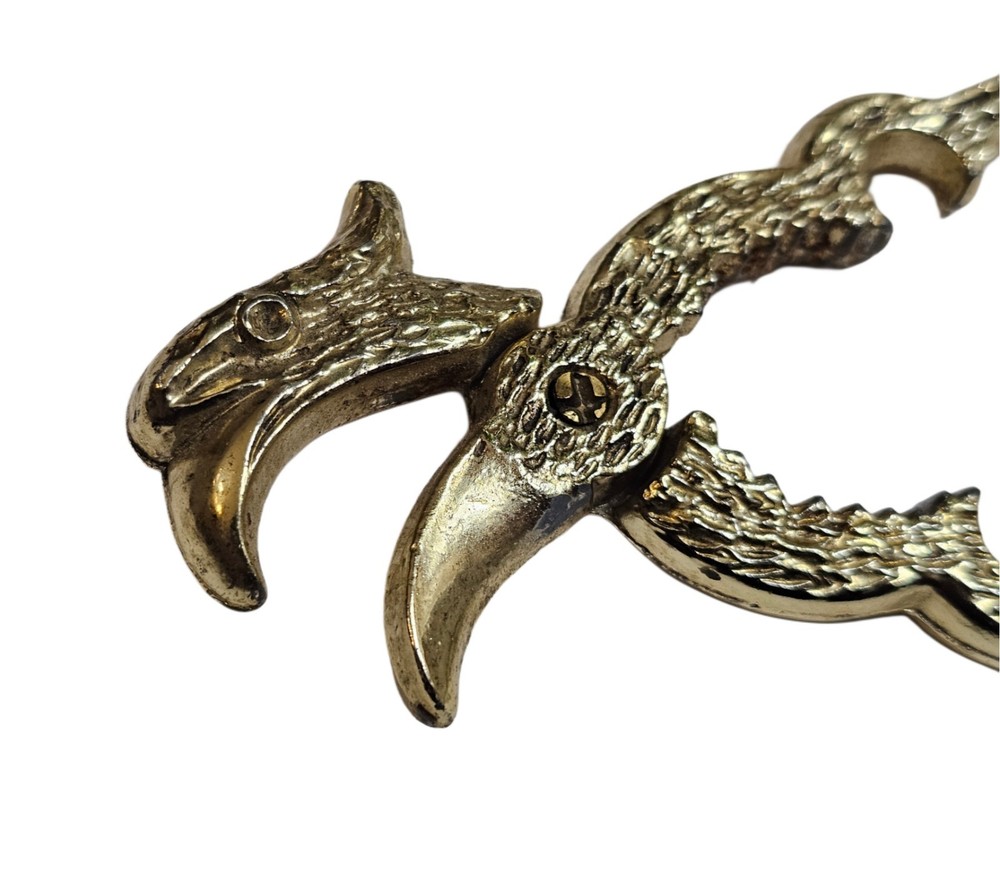 Figural Eagle Head Decorative Nut Cracker Bottle Opener Kitchen Tool Gold Tone
