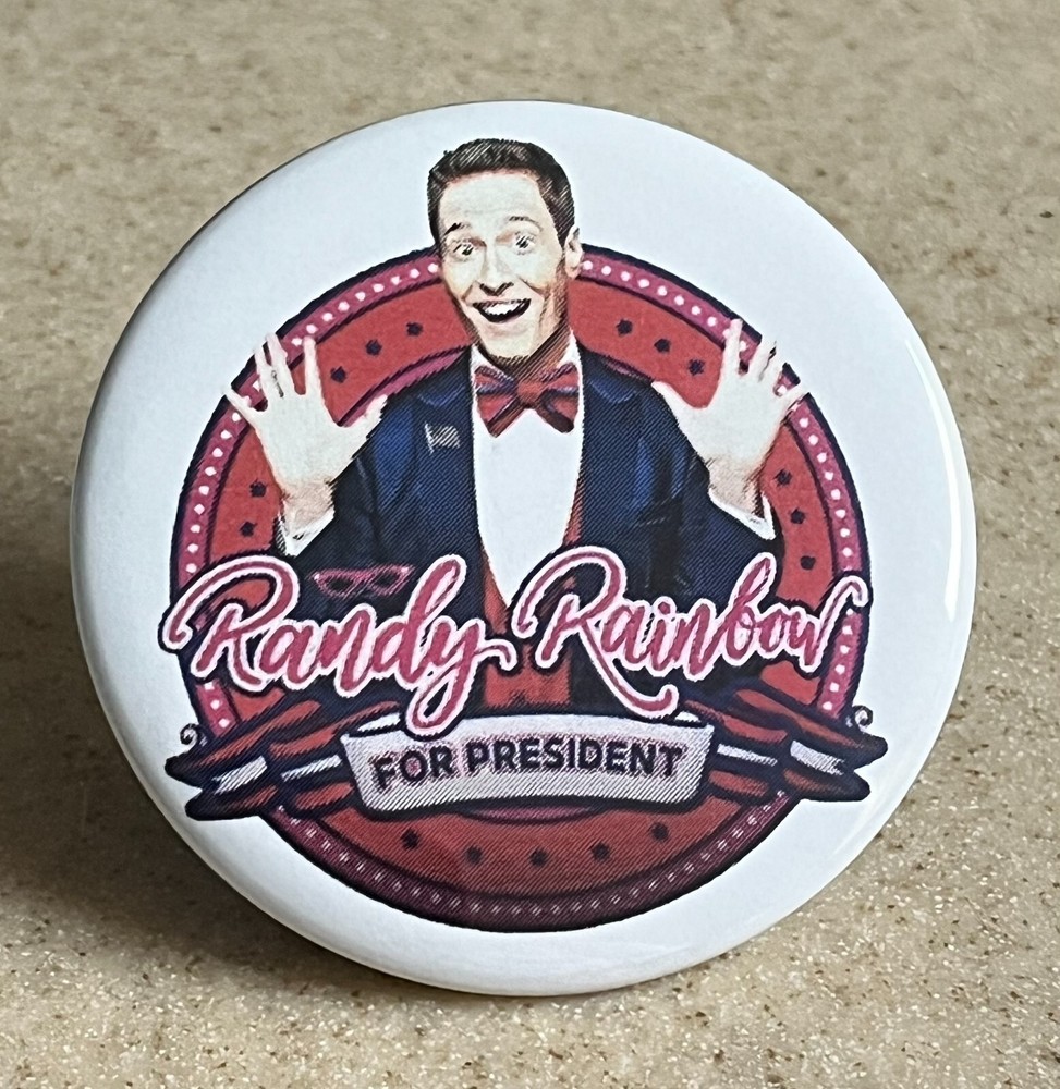 Randy Rainbow Pin-Back, 2 1/4 inch