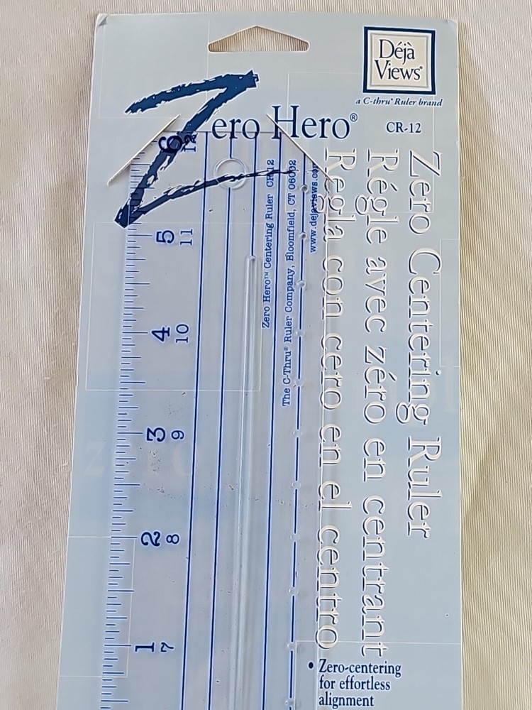 Zero Hero CR-12 Plastic Ruler 12"-Zero Centering Clear 2004 Deja Views C-Thru