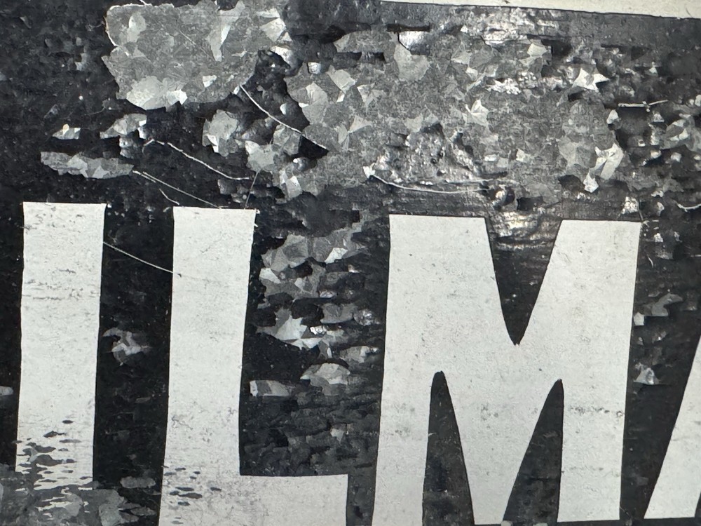 vintage double sided Hand Painted Galvanized Sign