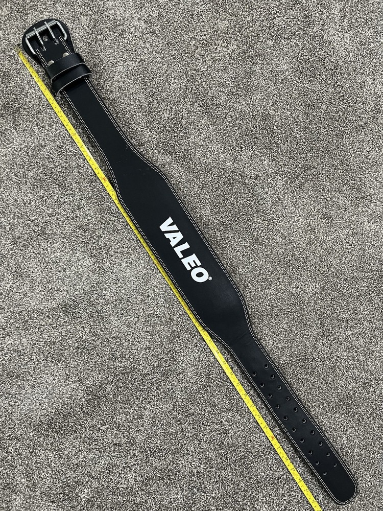 VALEO Black Leather Weightlifting Belt