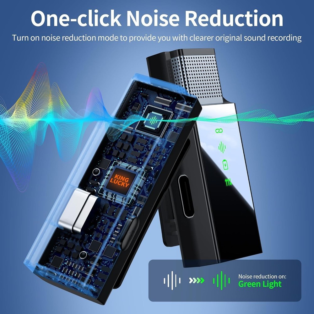 Wireless Lavalier Microphone for iPhone/Camera/Android Type C Smartphone, 4-C...