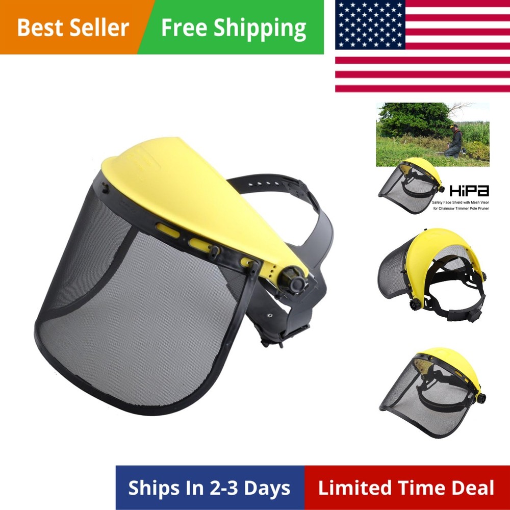 Safety Face Shield with Mesh Visor for Weed Eating Whacking Yard Work Chainsa...