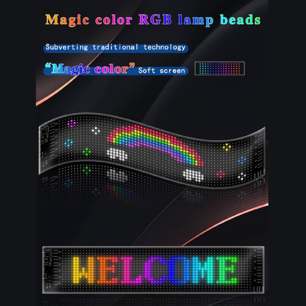 LED Car Sign Flexible LED Panel APP Control Custom Text Pattern