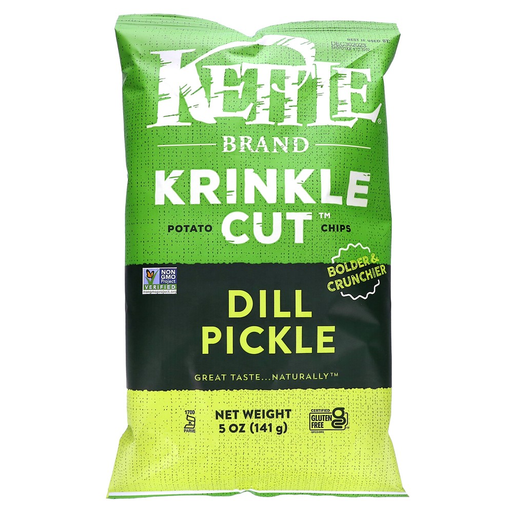 Krinkle Cut Potato Chips, Dill Pickle, 5 oz (141 g)