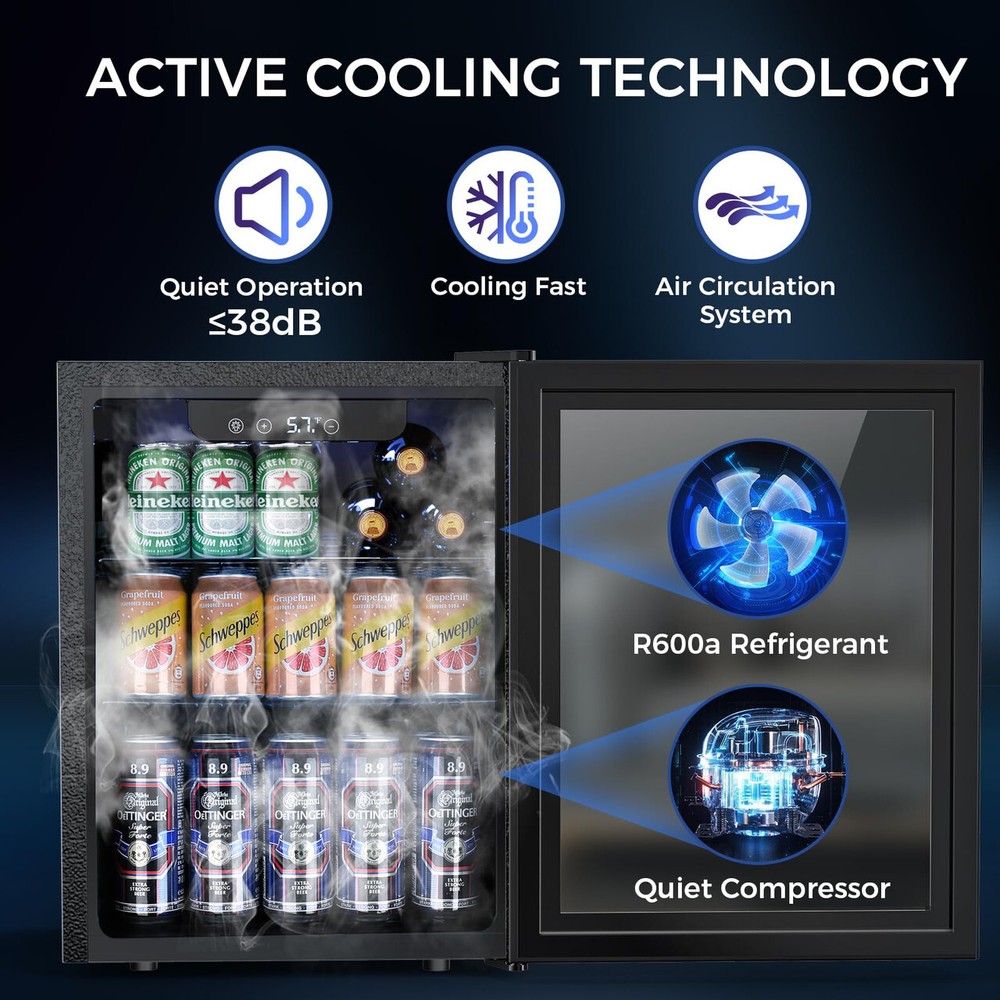 68 Cans Beverage Refrigerator Cooler