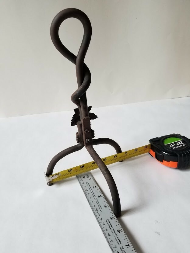 Vintage Maple Rust Leaf Fireplace Hearth Andirons