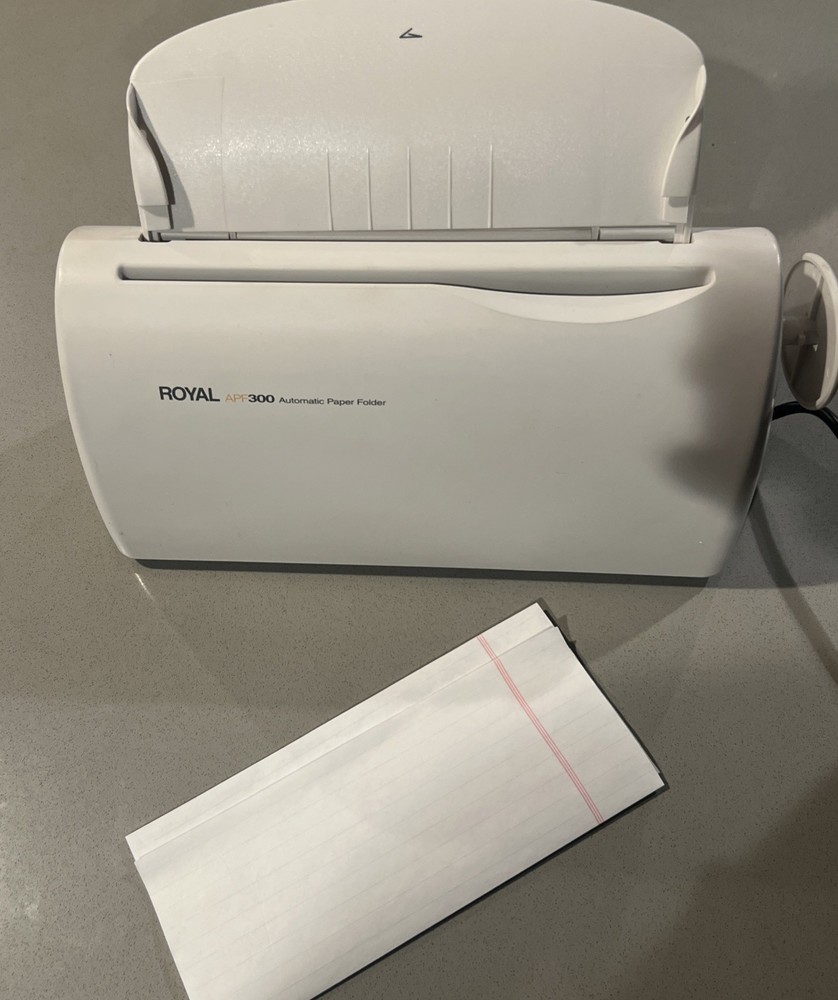 Royal APF300 Automatic 3-Sheet Letter Folder 1500 Sheets Per Hour Tested Clean