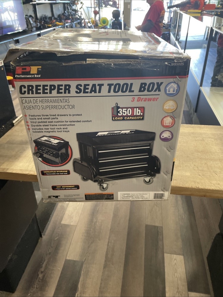 Performance Tool Creeper Seat Tool Box W85025
