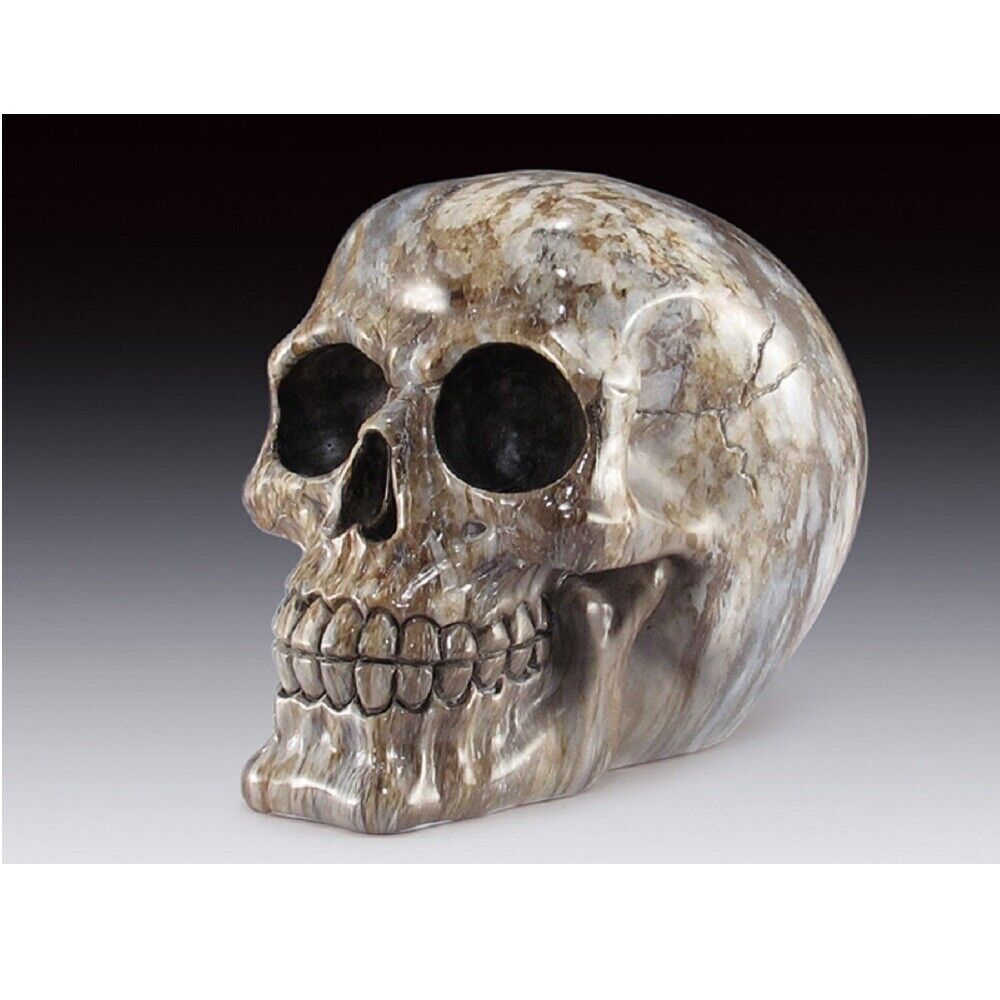 Agate Colored Skull Figurine