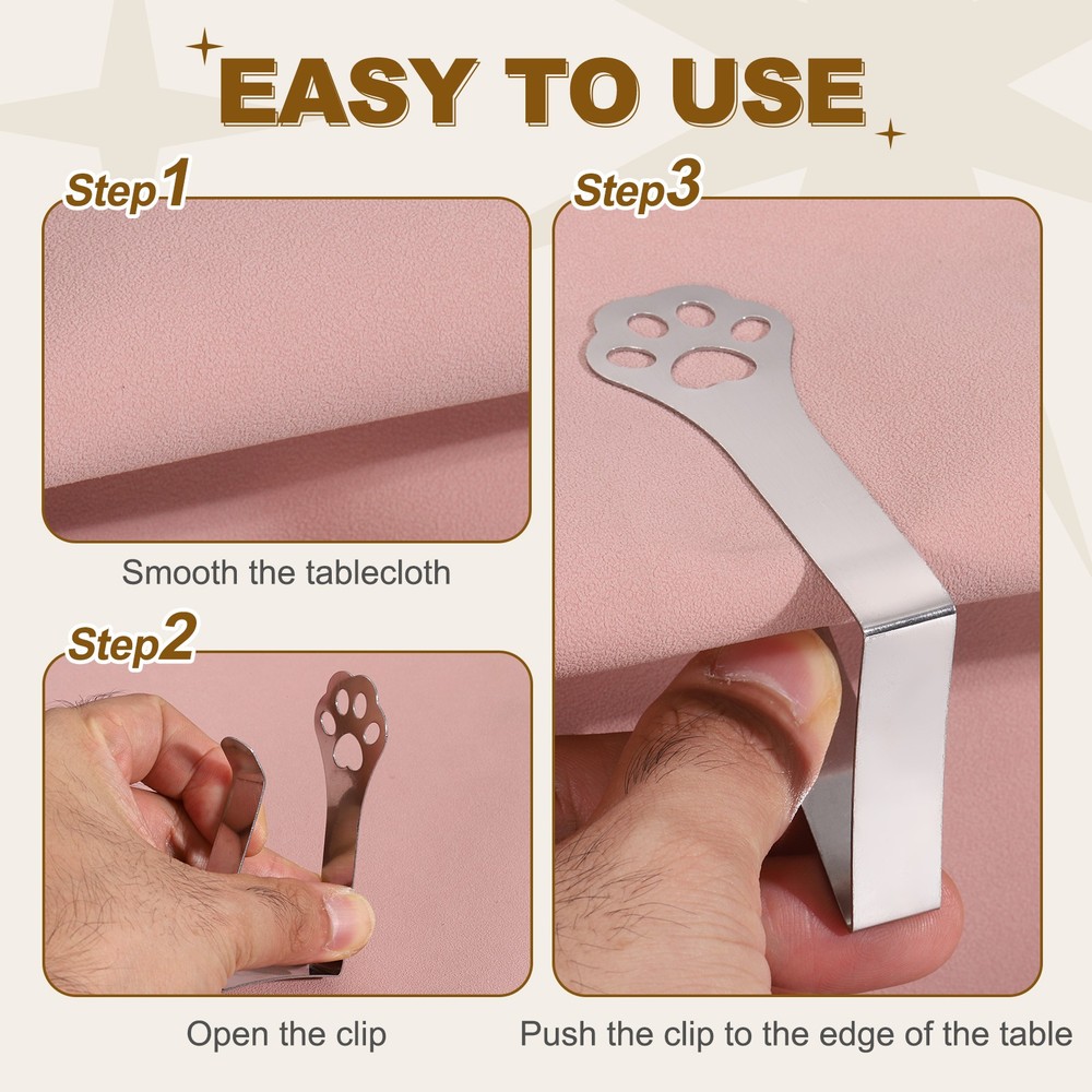 12 Pack Tablecloth Clips, 2.95"x1.77" Claw Shape Holder Clips, Silver