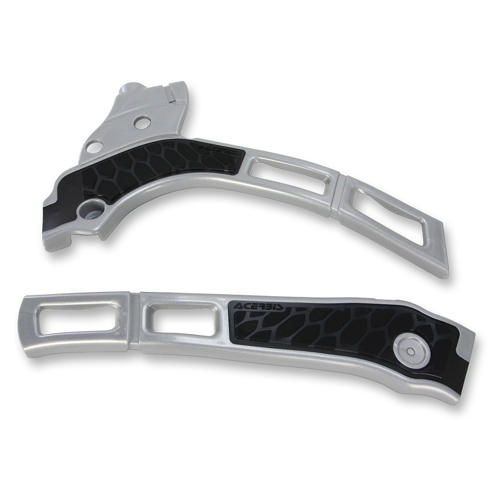 Acerbis X-Grip Frame Guards - Silver/Black - 2464741015