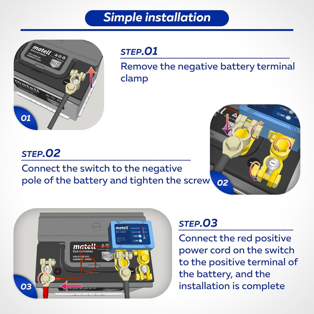 DC 12V Remote Battery Disconnect Switch Smart Voltage Control Battery Kill Switc