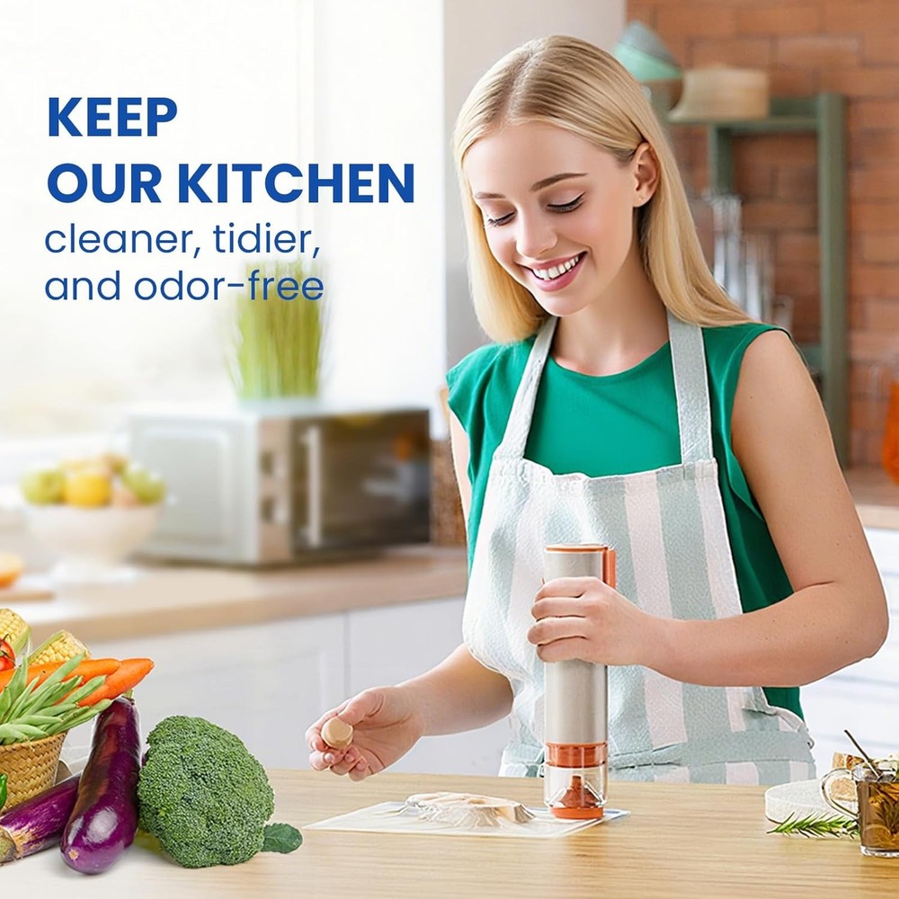 Handheld Multi-Function Vacuum Sealer for Kitchen Use Includes 20 Bags & 4 Lids