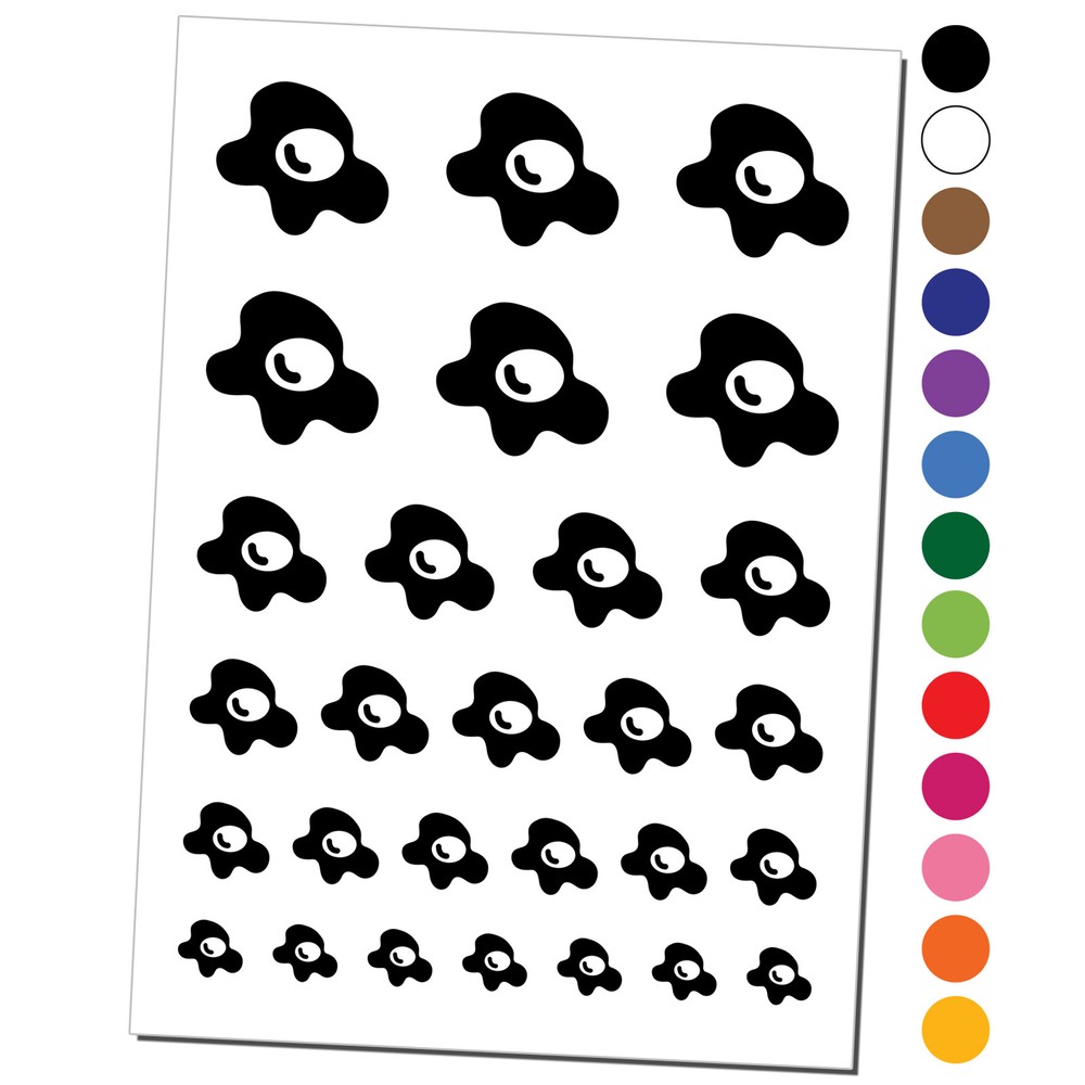 Egg Cooked Sunny Side Up Temporary Tattoo Water Resistant Set Collection