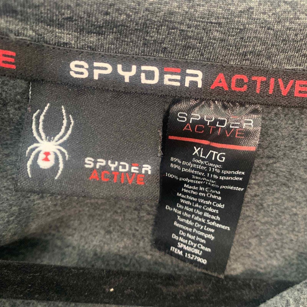 Spyder Active Performance ProWeb Jacket Mens Size XL Charcoal Gray 1/4 Zip