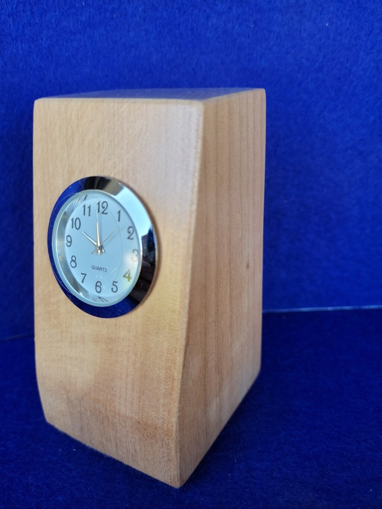 Handcrafted Big Leaf Maple Wood Desk Clock, 4 Styles