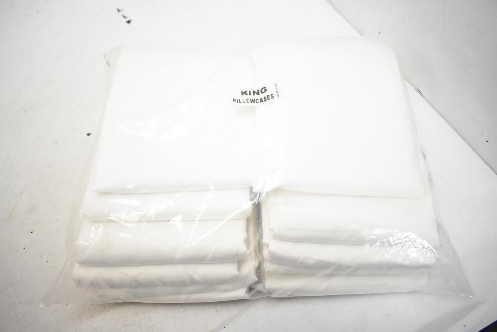 King Pillowcases White 20x36 Solid Set Adults Bedding Covers 12 Pack