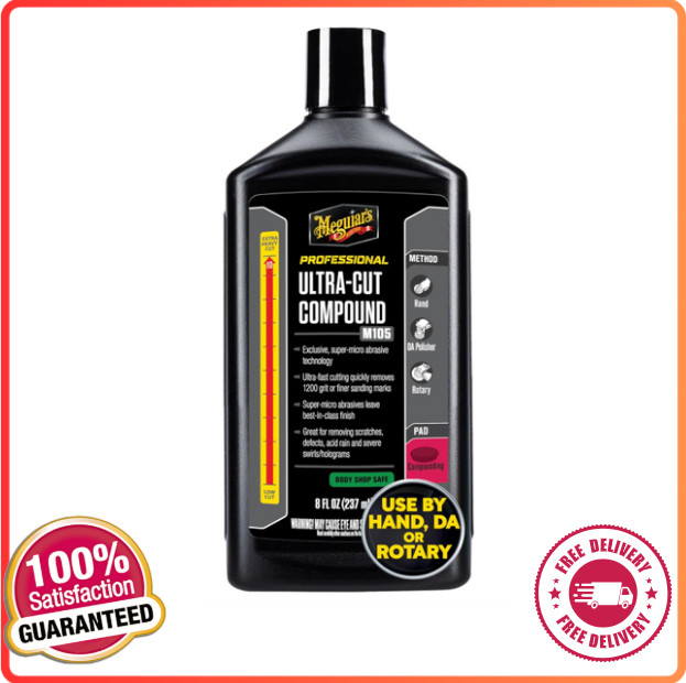 Meguiar’s Mirror Glaze M105 Ultra-Cut Compound, Car Rubbing Compound, 8 oz