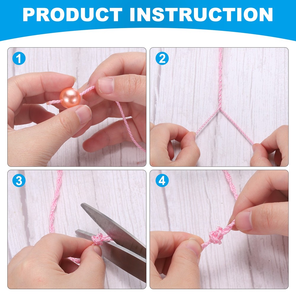 Nylon String Cord 2mm x 55 Yards Thread Twine String Beading Cord,White