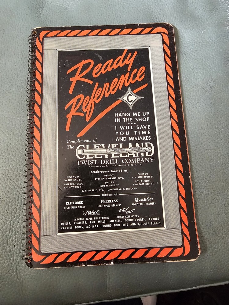 1946 Cleveland Twist Drill Ready Reference Tools