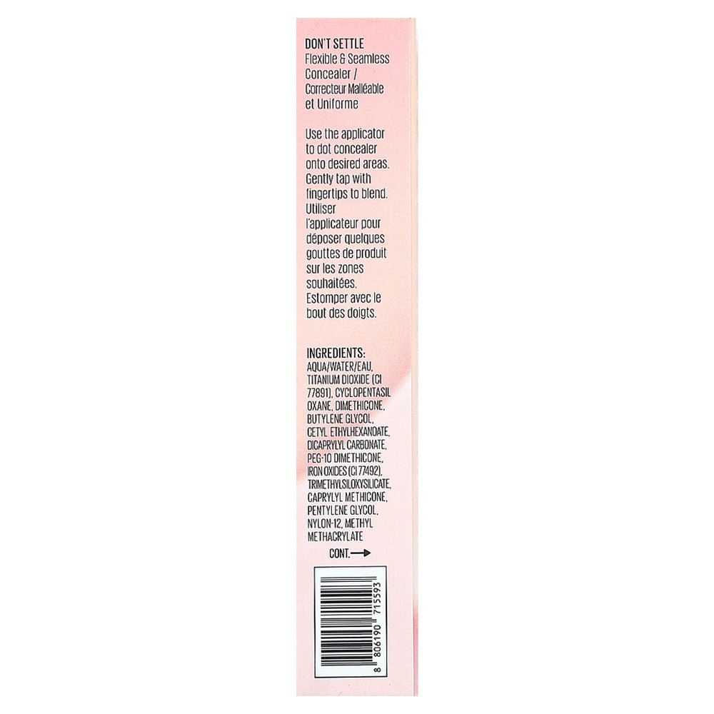 Don't Settle, Flexible & Seamless Concealer, 05 Fortune Cookie, 0.24 oz (7 g)