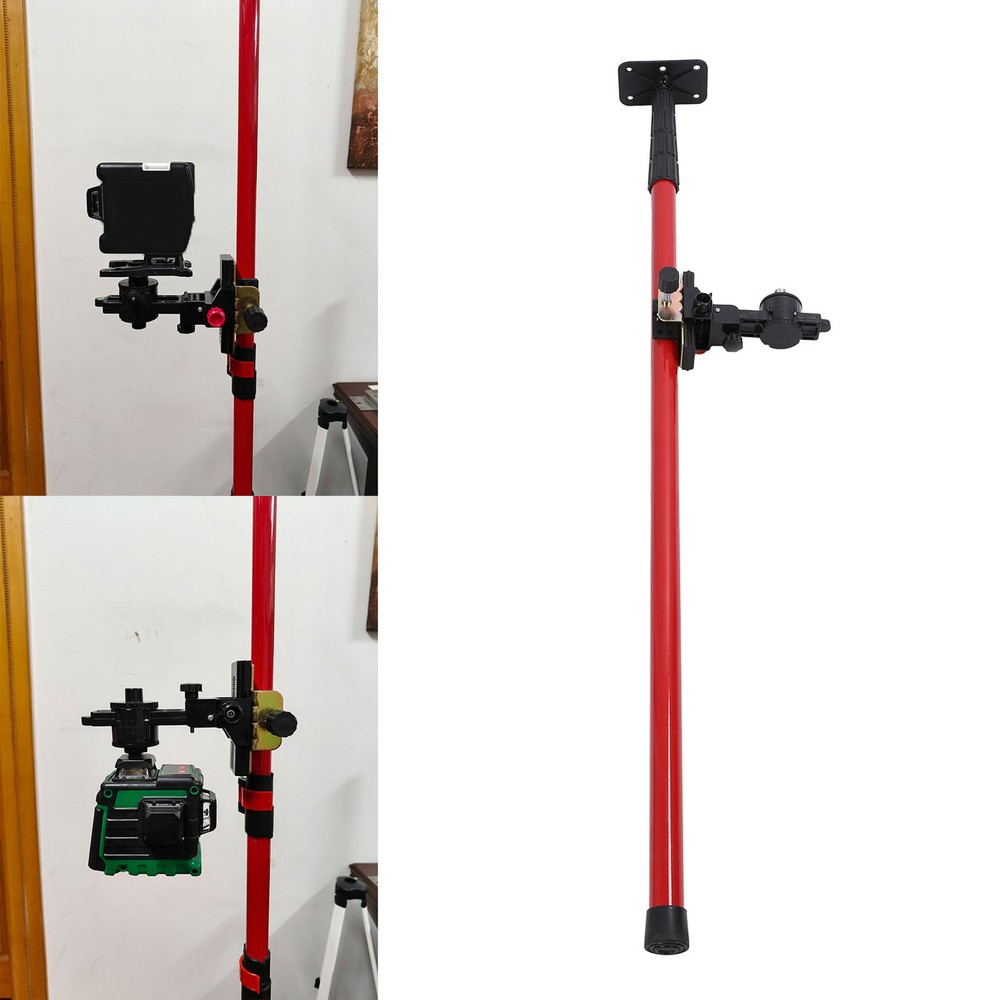 Level Pole 4m Telescopic Leveler Mounting Rod With 6mm 15.2mm Interface