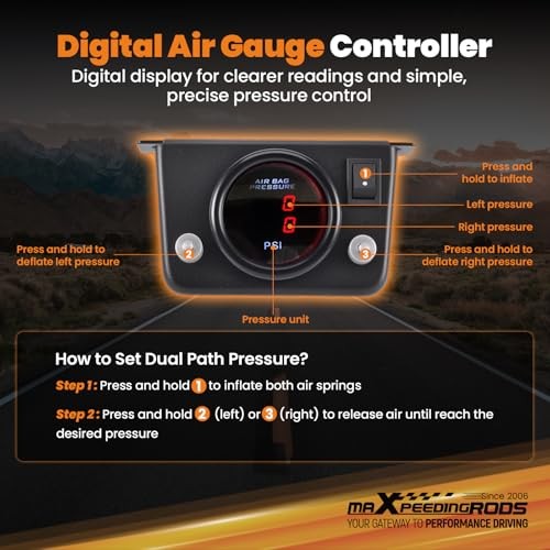 Dual Path On Board Air Compressor System Air Bag Compressor Kit with Digital