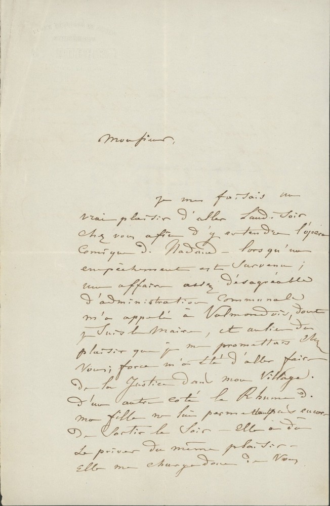 DUPREZ, Gilbert. (1806–1896): Autograph Letter Signed