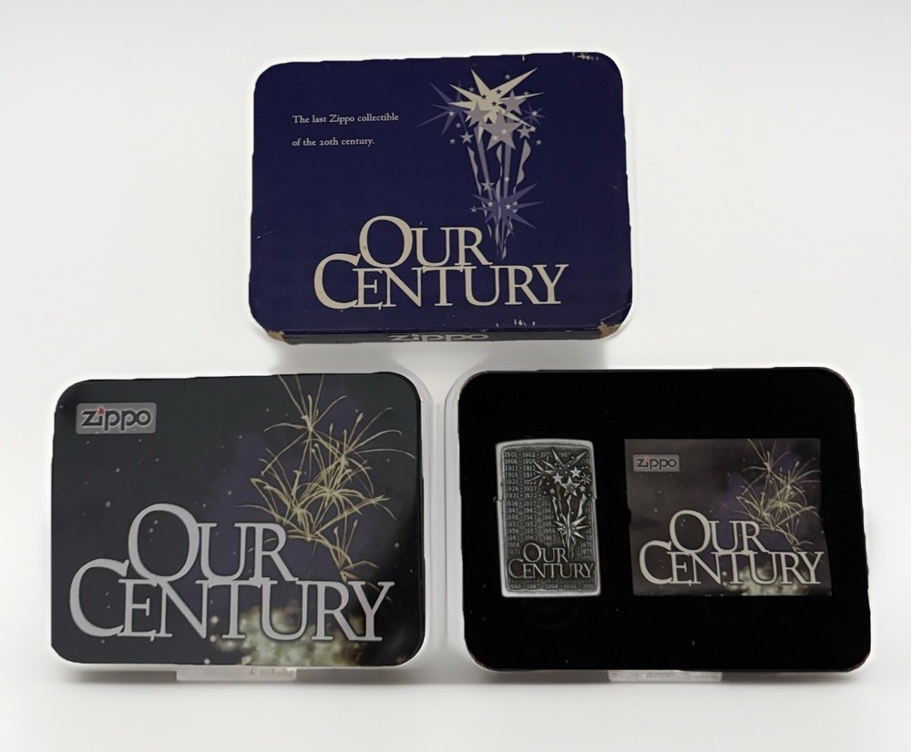 Zippo Lighter Our Century With Box & Paperwork