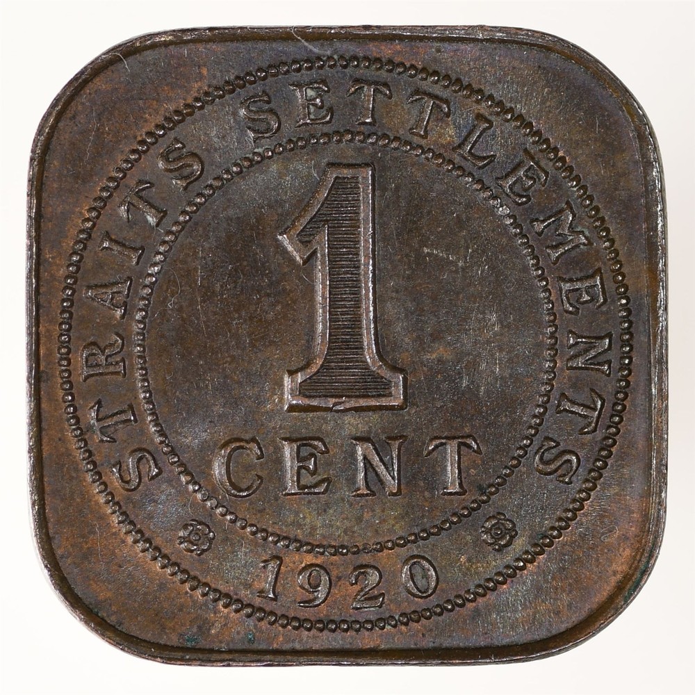 1920 Straits Settlements 1 Cent KM#32 UNC