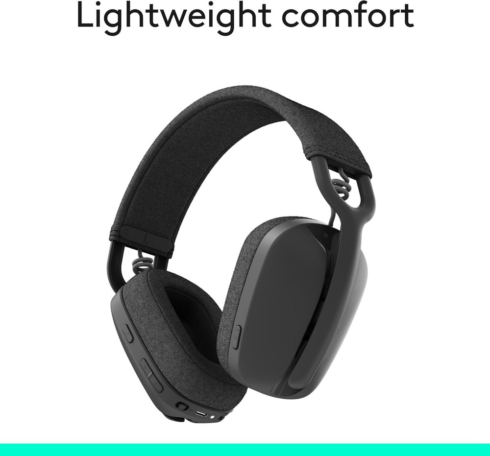 Logitech Zone Vibe 100 Wireless Bluetooth Headphones Graphite