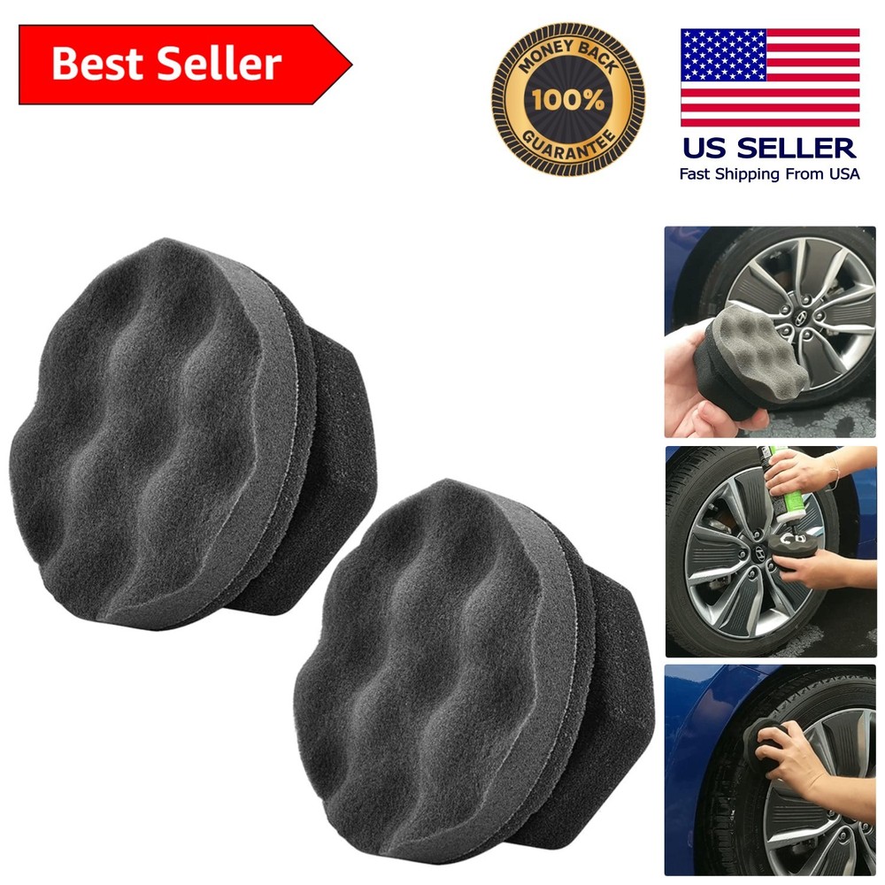 Pro Tire Shine Applicator - 2 Pack Foam Pads for Perfect Shine Every Time