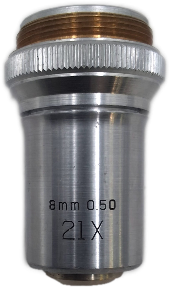 21x 8mm 0.50 NA Microscope Objective Lens Microbiology Lab