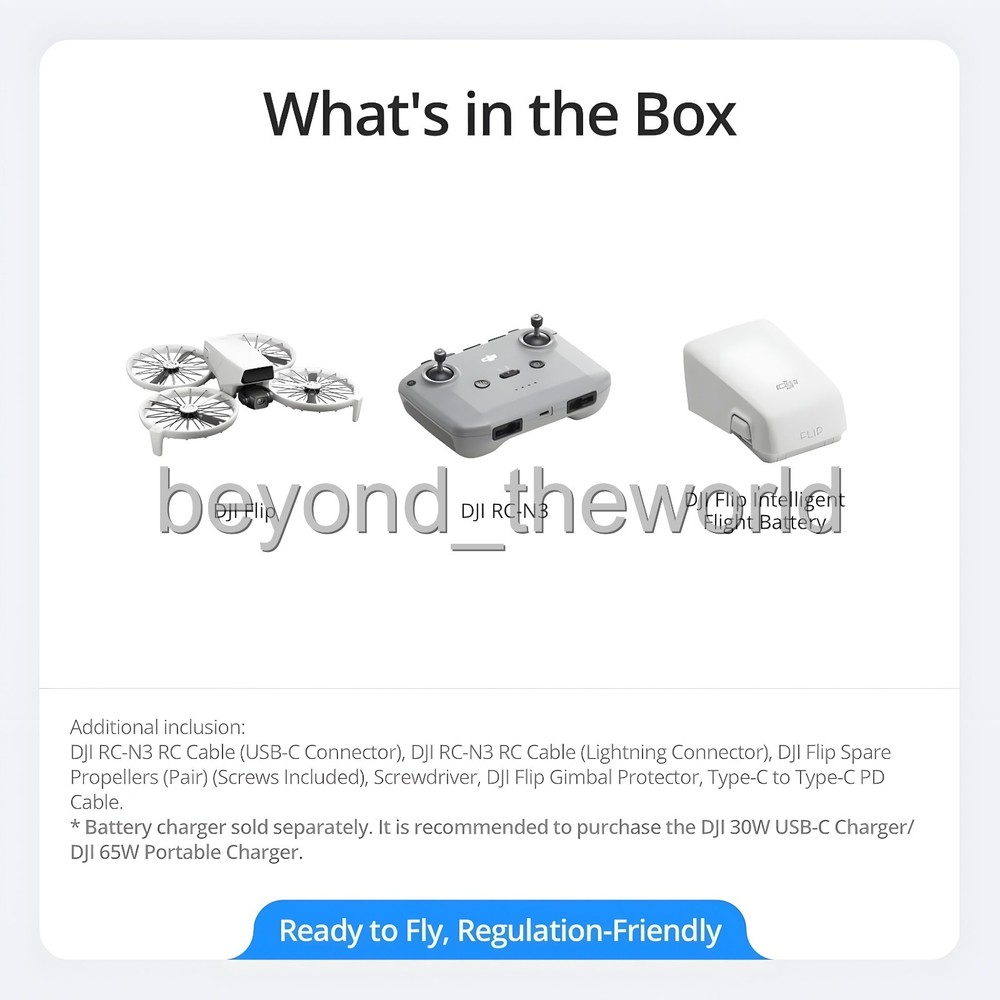 DJI Flip Camera Drone (1 Battery) + RC-N3 Remote Controller