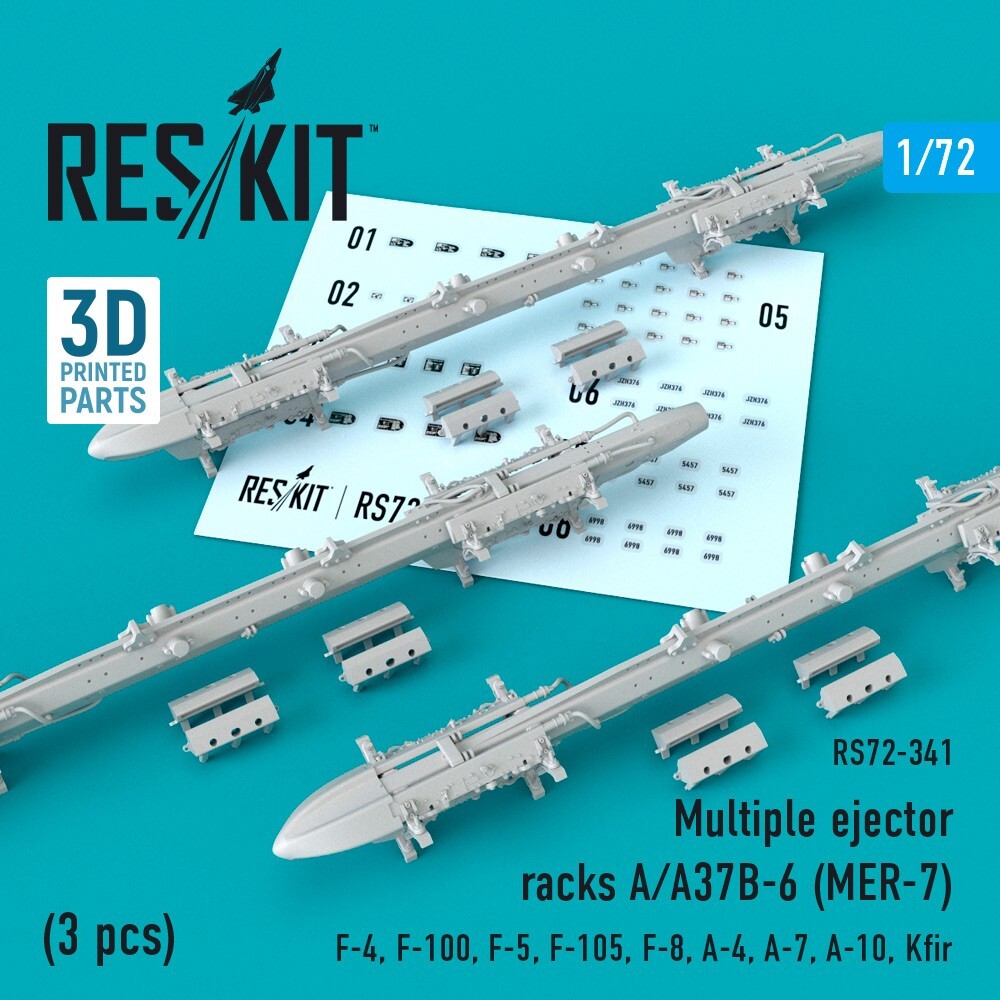 Multiple ejector racks A/A37B-6 (MER-7) (3 pcs) 1/72 ResKit RSU72-0341
