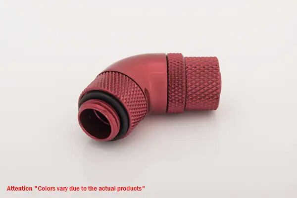 Bitspower G1/4 Deep Blood Red Dual Rotary 60-Degree Compression Fitting-ID 1/4"