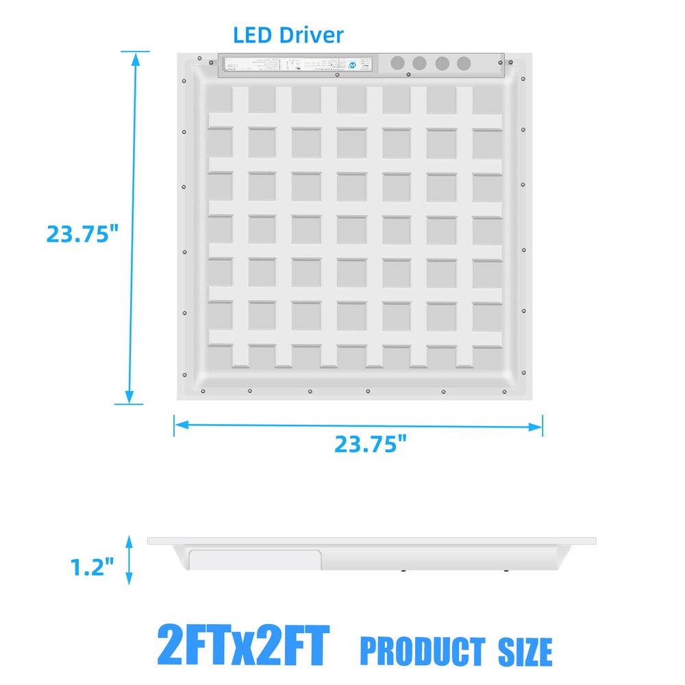 6 Pack 45 Watt 2x2FT LED Flat Panel Light, Recessed Back-Lit LED Troffer Fixture