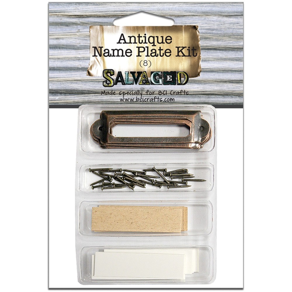 Salvaged Antique Name Plate Kit 8/Pkg