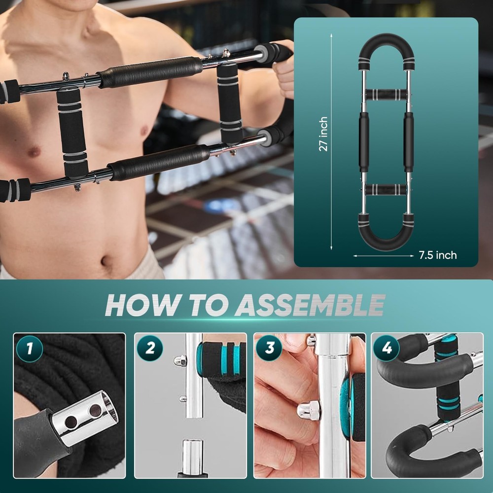 SakerPlus Twister Arm Trainer, Adjustable Spring Chest Expander Forearm Strength