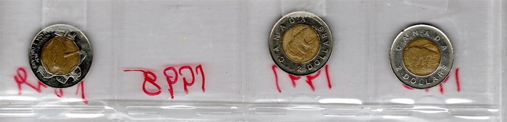 1996-2015 CANADA TWO $ COINS 18 DIFFERENT MOST HIGH CONDITION