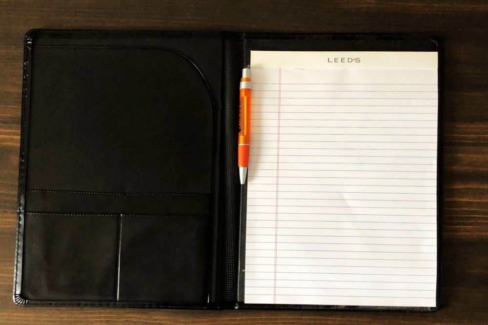 Vintage Kronos Black Notepad Portfolio Holder