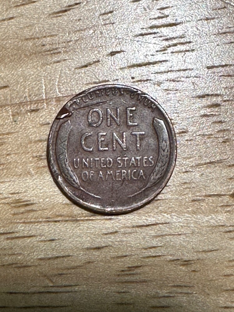 1944 D Lincoln Wheat Penny, L Edge Error