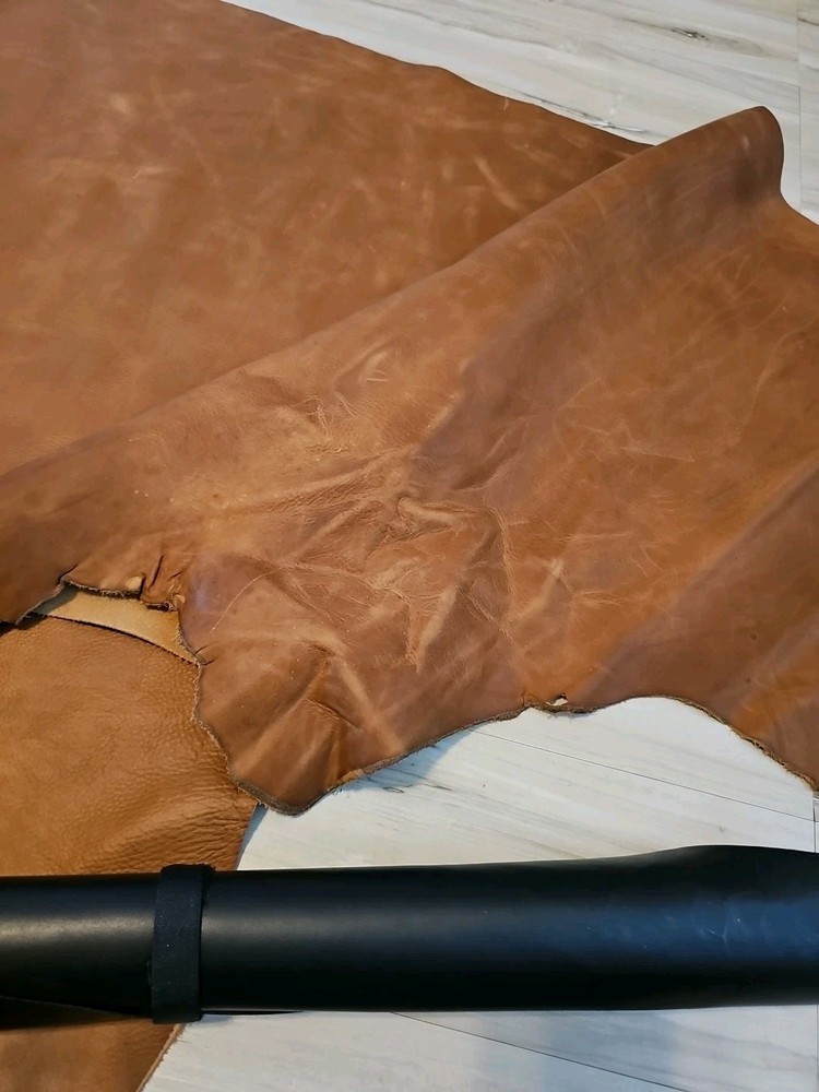 4-5oz SADDLE COGNAC BROWN PULL-UP LEATHER FULL GRAIN SQUARE PANEL,SHEET,12x12x24