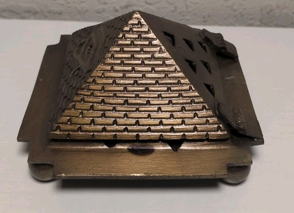 Solid Brass Pyramid Shaped Incense Cone Burner S83