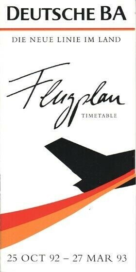 Deutsche BA timetable 1992/10/25