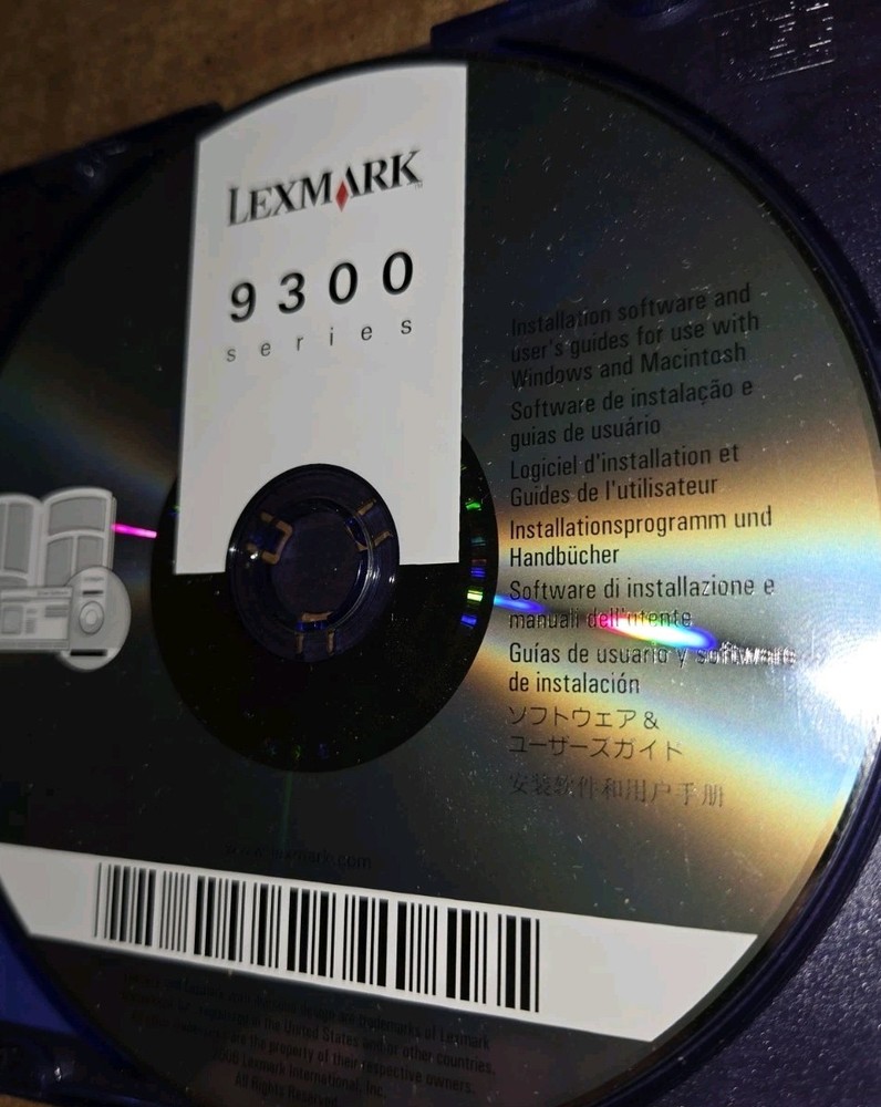 Lexmark 9300 Series Printer Driver Software/User Guide CD-ROM PC 2006