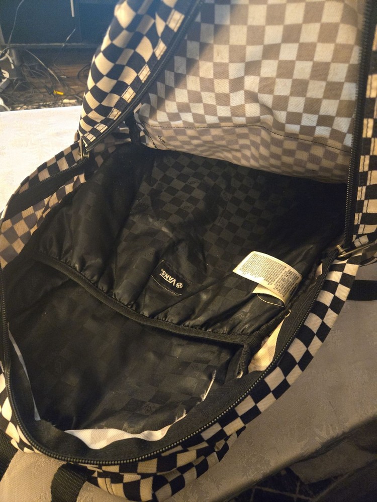 Vans Old Skool Checkerboard Backpack Black and White