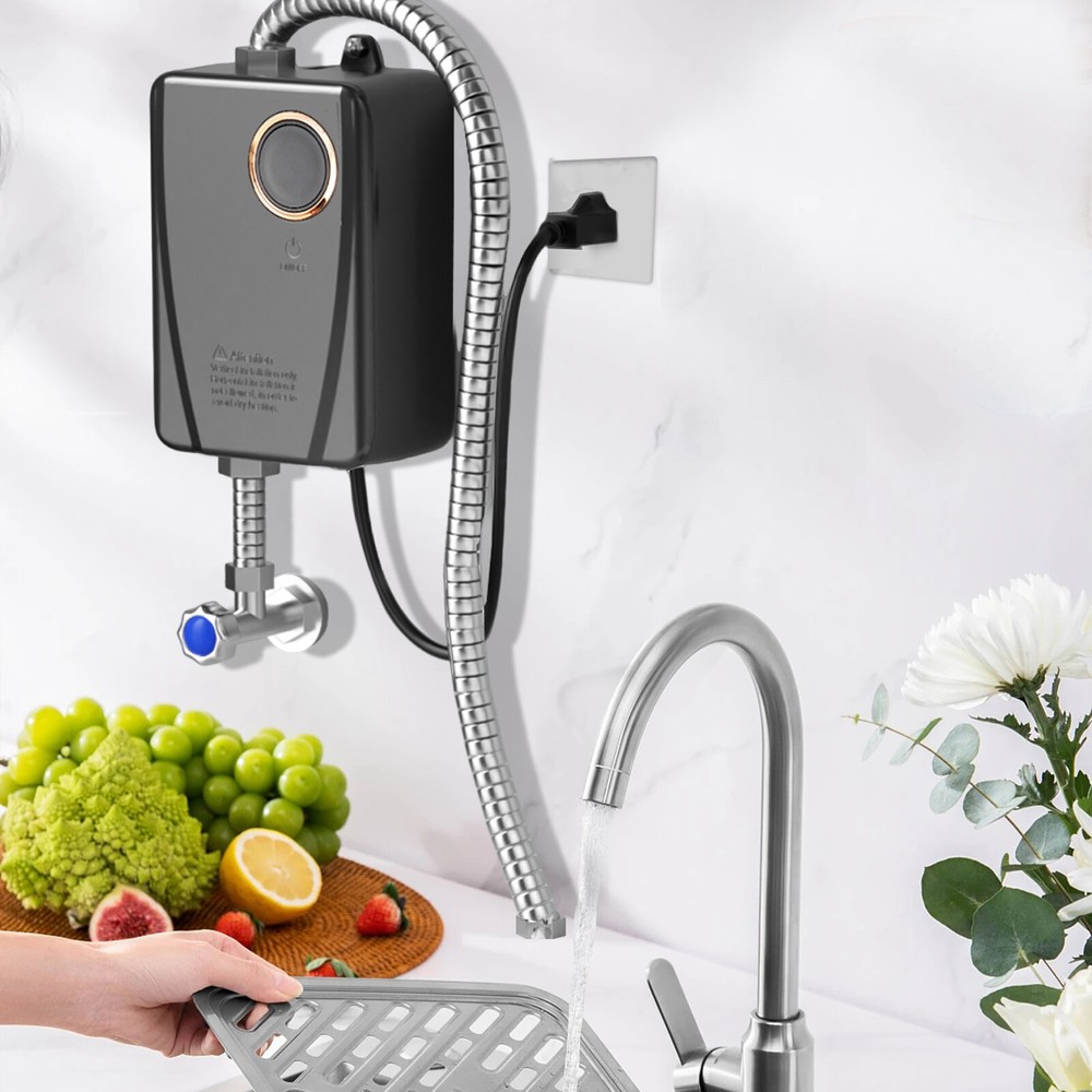 3KW Electric Tankless Water Heater Instant Hot Shower Kitchen Heater LED Display